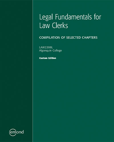 LAW2208L: Legal Fundamentals for Law Clerks (Algonquin College Custom)